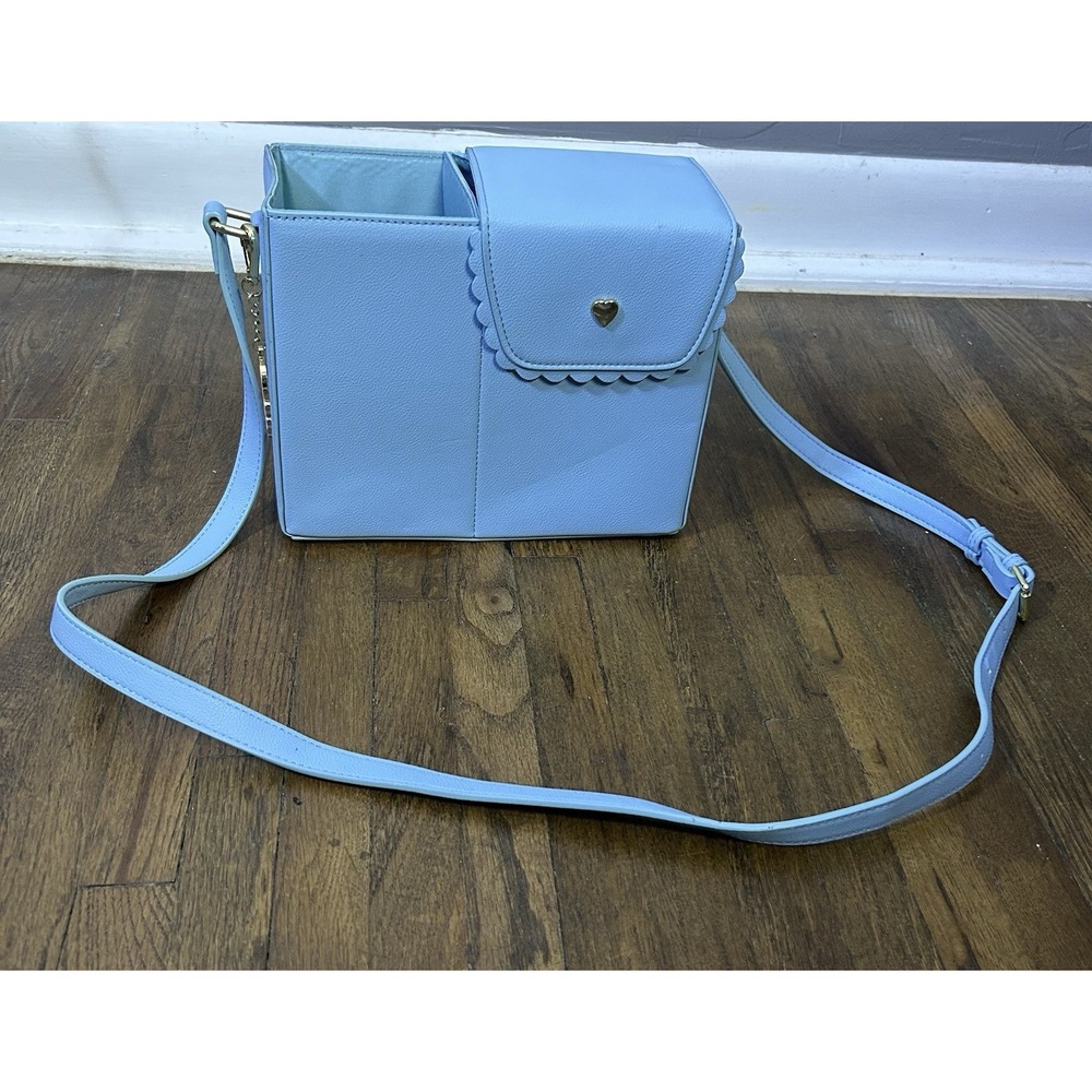 Kate Gabrielle Ella bag built-in cup holder Baby Blue Long Strap